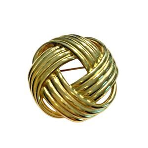 Vintage Gold Tone Brooch Pin Signed ERWIN PEARL